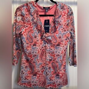 NWT Chaps Multicolor Blouse